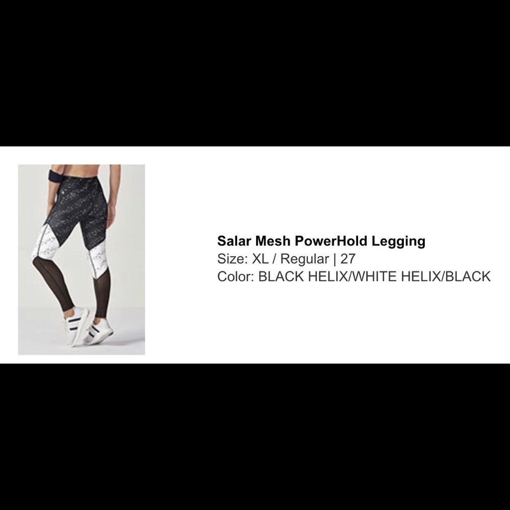 Fabletics black and white leggings, XL